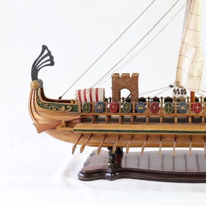 Caesar Ship Model, Julius Caesar Ship, Roman Ship, Roman Warship, Bireme, Wooden Ship Model, Handmade Ship, Antique Ship, Nautical Decor image 11