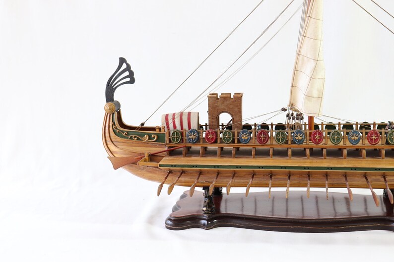 Caesar Ship Model, Julius Caesar Ship, Roman Ship, Roman Warship, Bireme, Wooden Ship Model, Handmade Ship, Antique Ship, Nautical Decor image 11