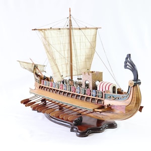 Caesar Ship Model, Julius Caesar Ship, Roman Ship, Roman Warship, Bireme, Wooden Ship Model, Handmade Ship, Antique Ship, Nautical Decor image 16
