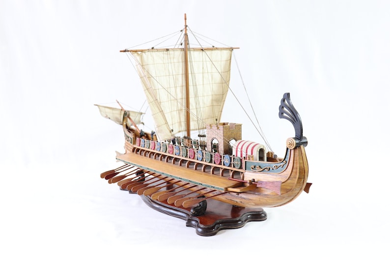 Caesar Ship Model, Julius Caesar Ship, Roman Ship, Roman Warship, Bireme, Wooden Ship Model, Handmade Ship, Antique Ship, Nautical Decor image 16