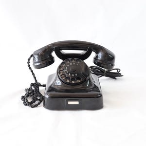 Antique Rotary Phone, Retro Phone, Black Rotary Phone, Antique Telephone, Bakelite Phone, Table Telephone, Retro Decor, Unique Home Decor