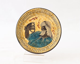 Greek Ceramic Plate, Hand Painted Plate, Handmade Plate, Greek Mythology, Ancient Greek Art, Greek Mythology Wall Art, Greek Mythology Decor