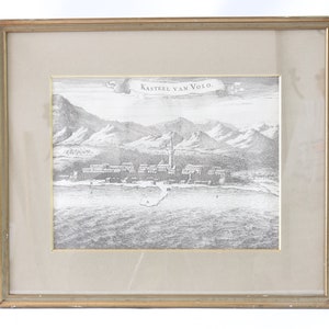 Kasteel Van Volo 1688 Lithograph Print, Olfert Dapper, Castle of Volos, Ancient Greek, Vintage Print Framed, Lithograph Print, Map Print
