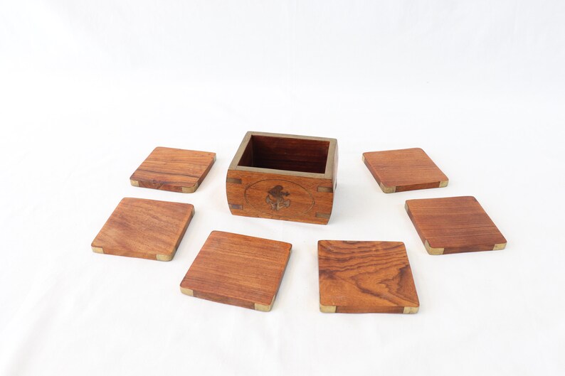 Wooden Nautical Coasters With Holder Nautical Coaster Set Etsy