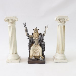 Zeus Statue, Zeus Sculpture, Zeus Figurine, Olympian Greek God, Greek Mythology, Ionic Column, Ionic Order, Ancient Greek Statue Cast Marble