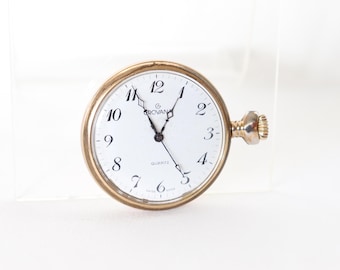 Grovana Pocket Watch, Gold Pocket Watch, Swiss Made Pocket Watch, Gentleman Pocket Watch, Quartz Pocket Watch, Gentleman Accessory, Men Gift