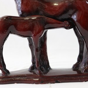 Ceramic Horse Figurine, Antique Horse Statue, Horse Sculpture, Horse Statue, Horse Gifts, Horse Decor, Unique Home Decor, Mother Child Art image 4