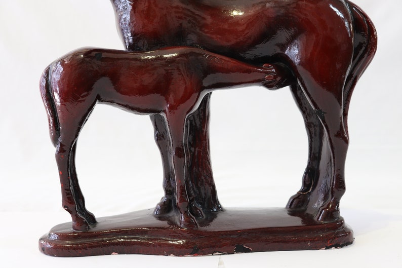Ceramic Horse Figurine, Antique Horse Statue, Horse Sculpture, Horse Statue, Horse Gifts, Horse Decor, Unique Home Decor, Mother Child Art image 4