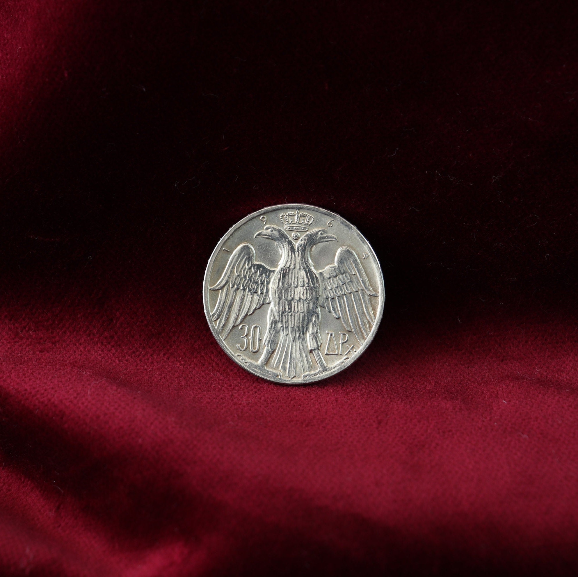 1964 Greek 30 Drachma Coin, Greek Coin, Greek Drachma, Silver
