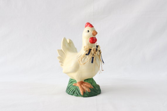 Handmade Rooster Figurine Painted Home Decor Rustic Table Serveware Classic Gift 