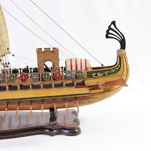 Caesar Ship Model, Julius Caesar Ship, Roman Ship, Roman Warship, Bireme, Wooden Ship Model, Handmade Ship, Antique Ship, Nautical Decor image 6