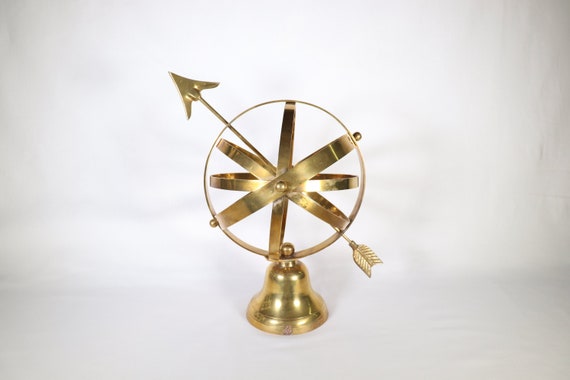 Vintage Brass Astrolabe, Vintage Armillary Sphere, Celestial Sphere, Vintage Desk Decor, Desk Gift, Desk Accessories, Sundial, Vintage Globe
