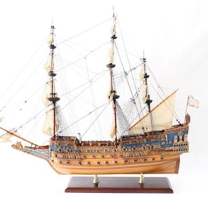 HMS Sovereign of the Seas Ship Model, Wooden Ship Model, Handmade Ship Model, Warship Model, Antique Ship, Nautical Decor, Nautical Decor