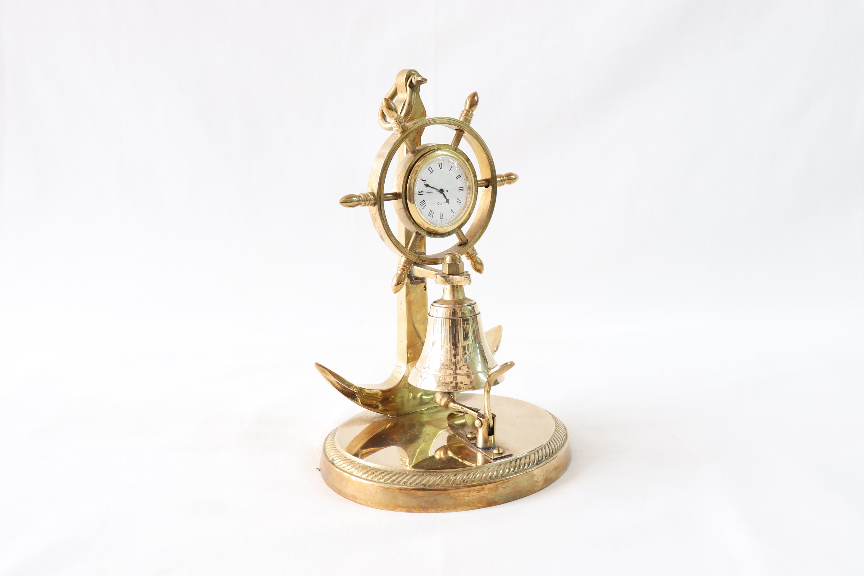 Ships Wheel Clock Nautical Desk Clock Nautical Table Clock Etsy Singapore
