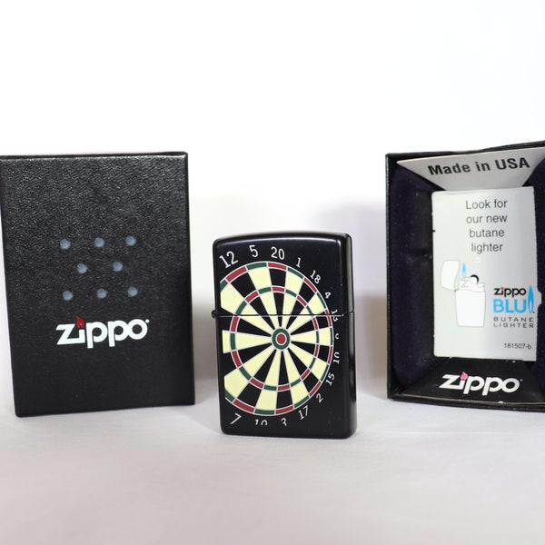 Dartboard Zippo Lighter, Collectible Zippo, Vintage Zippo, Dartboard Backboard Zippo, Windproof Lighter, Black Zippo, Smoking Accessories