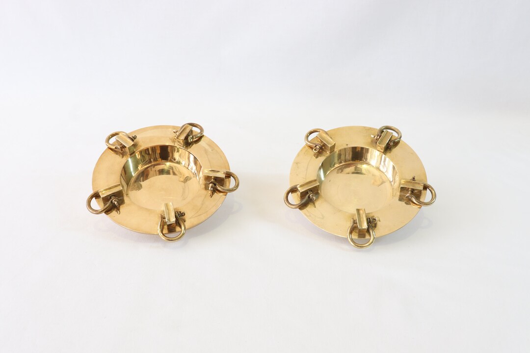 Nautical Ashtrays Vintage Ashtray Set Brass Ashtrays Metal Etsy