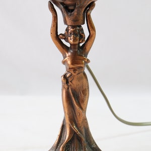 Art Nouveau Lamp, Woman Lamp, Antique Table Lamp, Vintage Table Lamp, Antique Desk Lamp, Vintage Desk Lamp, Bedside Lamp, Copper, Desk Gift image 3