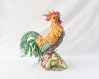Vintage Rooster Figurine, Ceramic Rooster, Rooster Centerpiece, Rooster Decor, Italian Rooster, Rooster Statue, Rooster, Farmhouse Decor