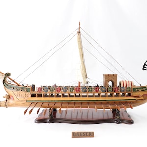 Kaiser Schiffsmodell, Julius Kaiser Schiff, Römisches Schiff, Römisches Kriegsschiff, Bireme, Holz Schiffsmodell, Handgefertigtes Schiff, Antikes Schiff, Nautisches Dekor
