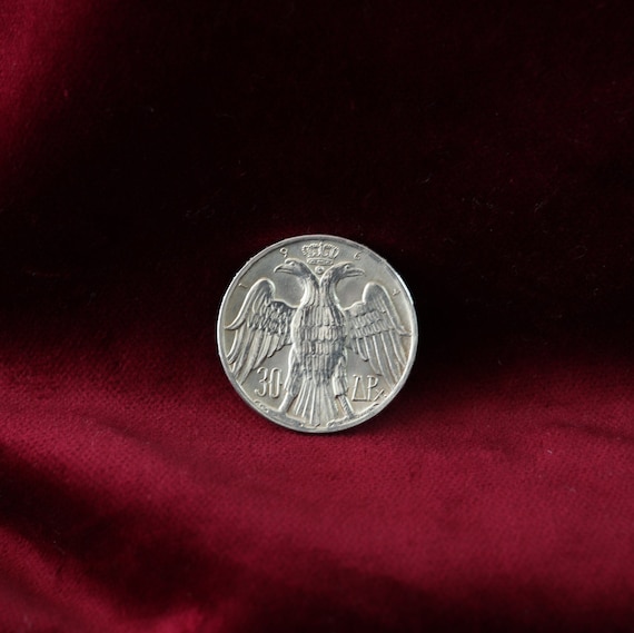 1964 Greek 30 Drachma Coin, Greek Coin, Greek Drachma, Silver