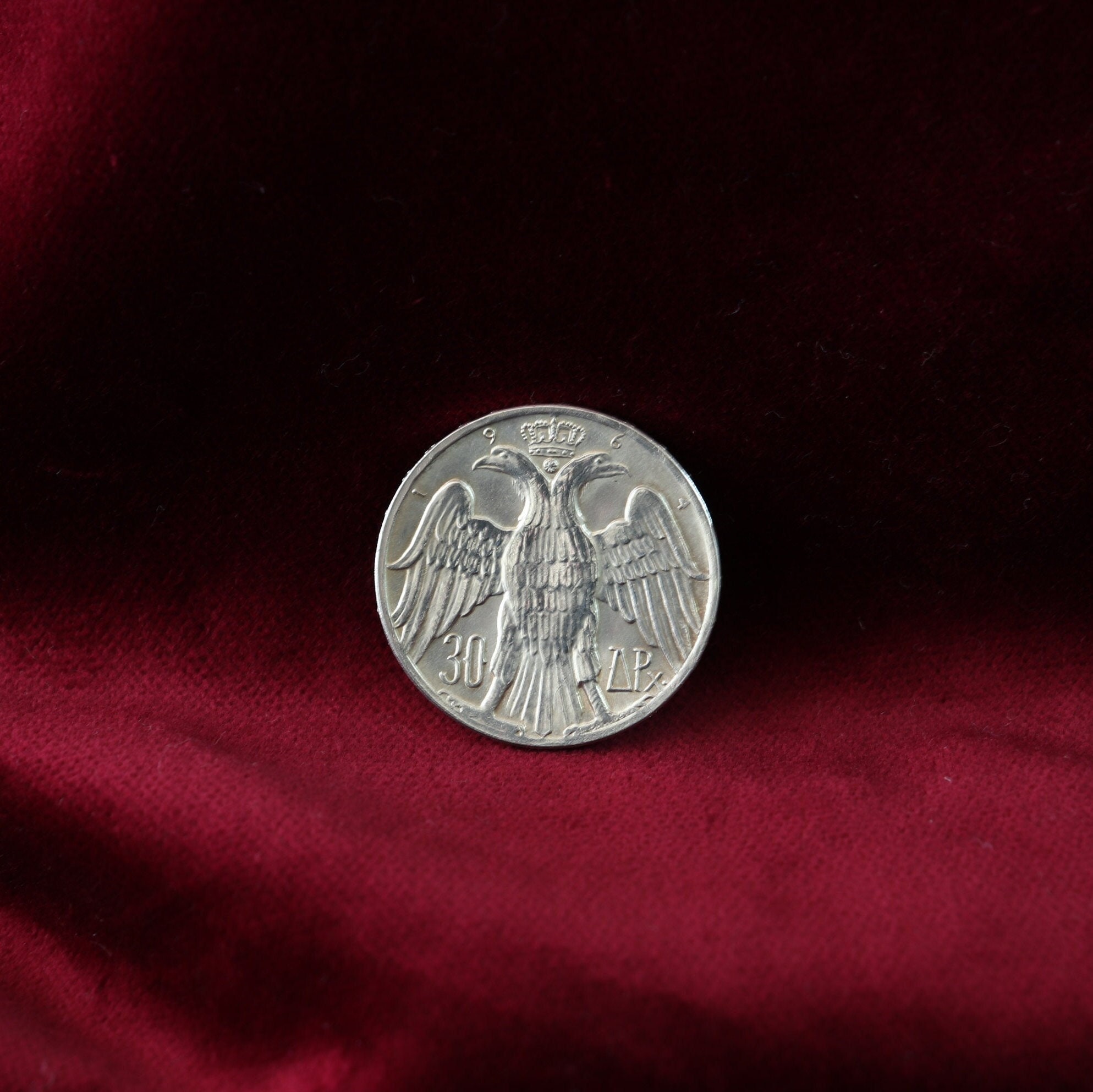 1964 Greek 30 Drachma Coin, Greek Coin, Greek Drachma, Silver