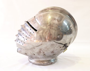 Medieval Knight Helmet, Bascinet Helmet, Metal Helmet, Medieval Armor Helmet, Crusader Helmet, Templar Helmet, Medieval Decor, Gift for Him