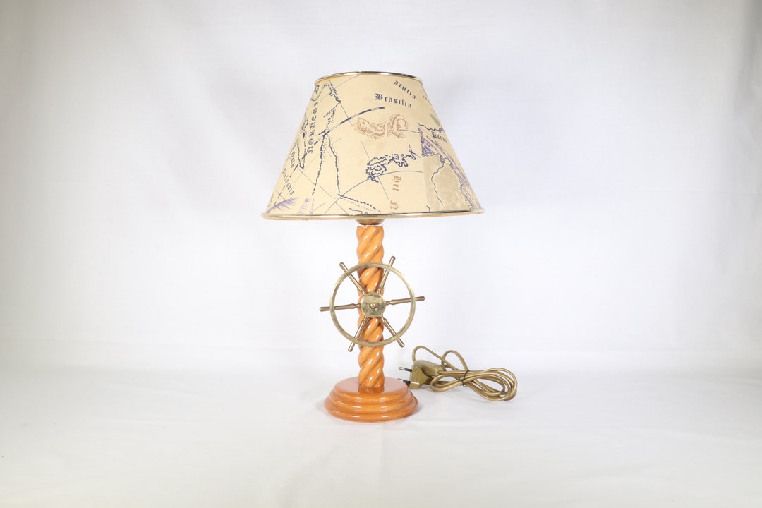 Nautical Table Lamp Ships Wheel Lamp Nautical Desk Lamp Etsy