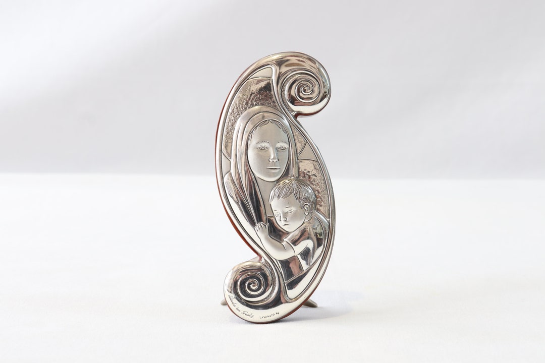 Virgin Mary Icon, Silver Icon, Holy Mary, Sterling Silver, Madonna and ...