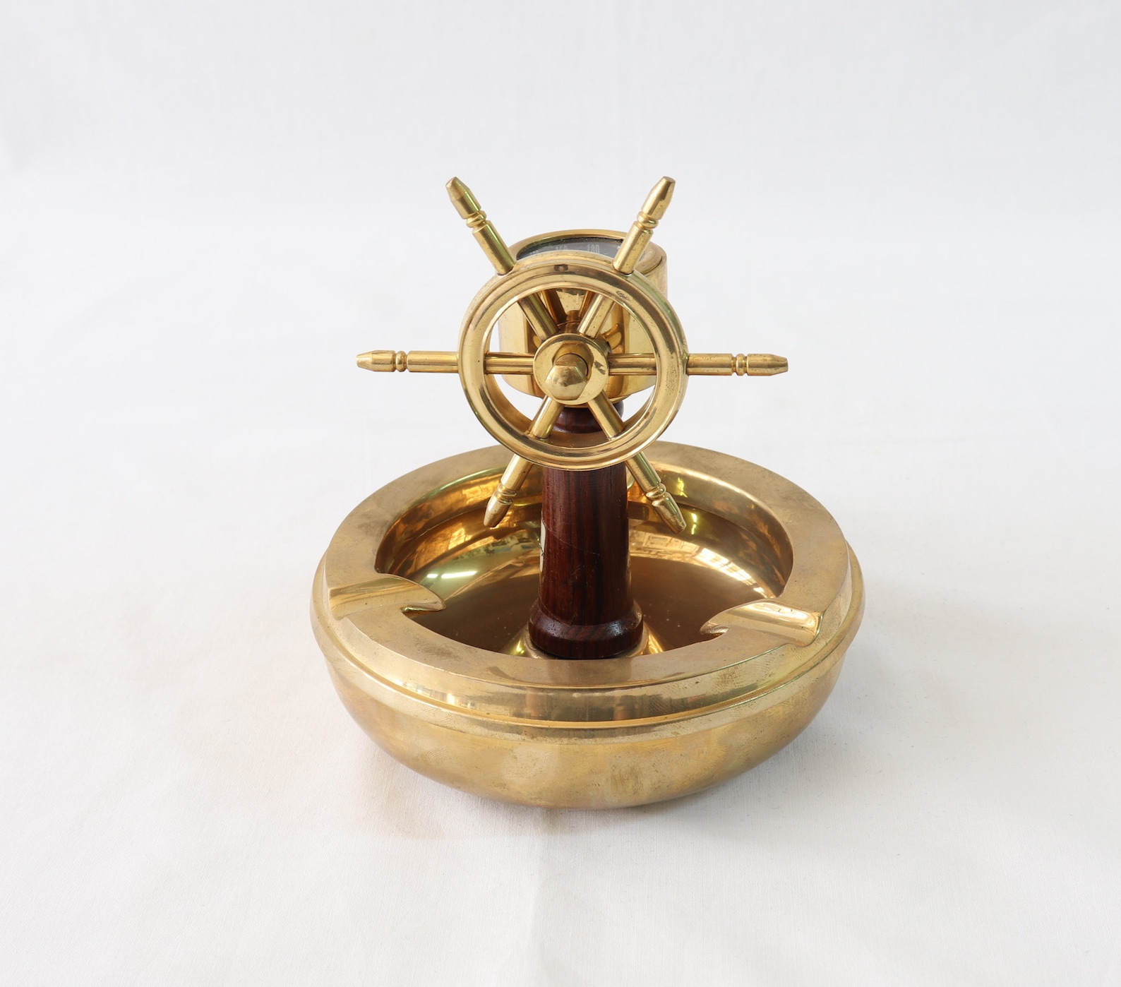 Nautical Ashtray, Nautical Ships Wheel, Nautical Compass, Vintage