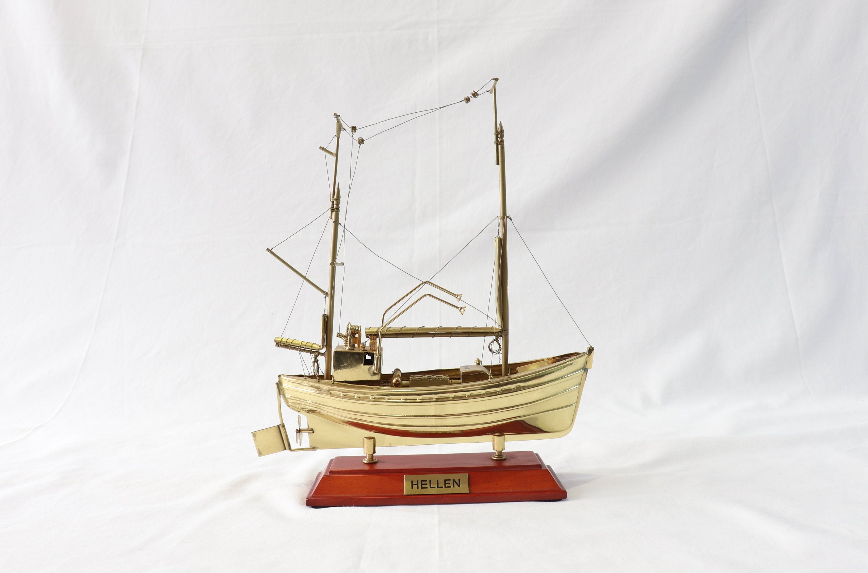 Fishing Boat Model, Hellen, Brass Ship Model, Gold Plated, Metal Ship  Model, Handmade Ship Model, Fishing Gifts for Men, Nautical Decor -   New Zealand