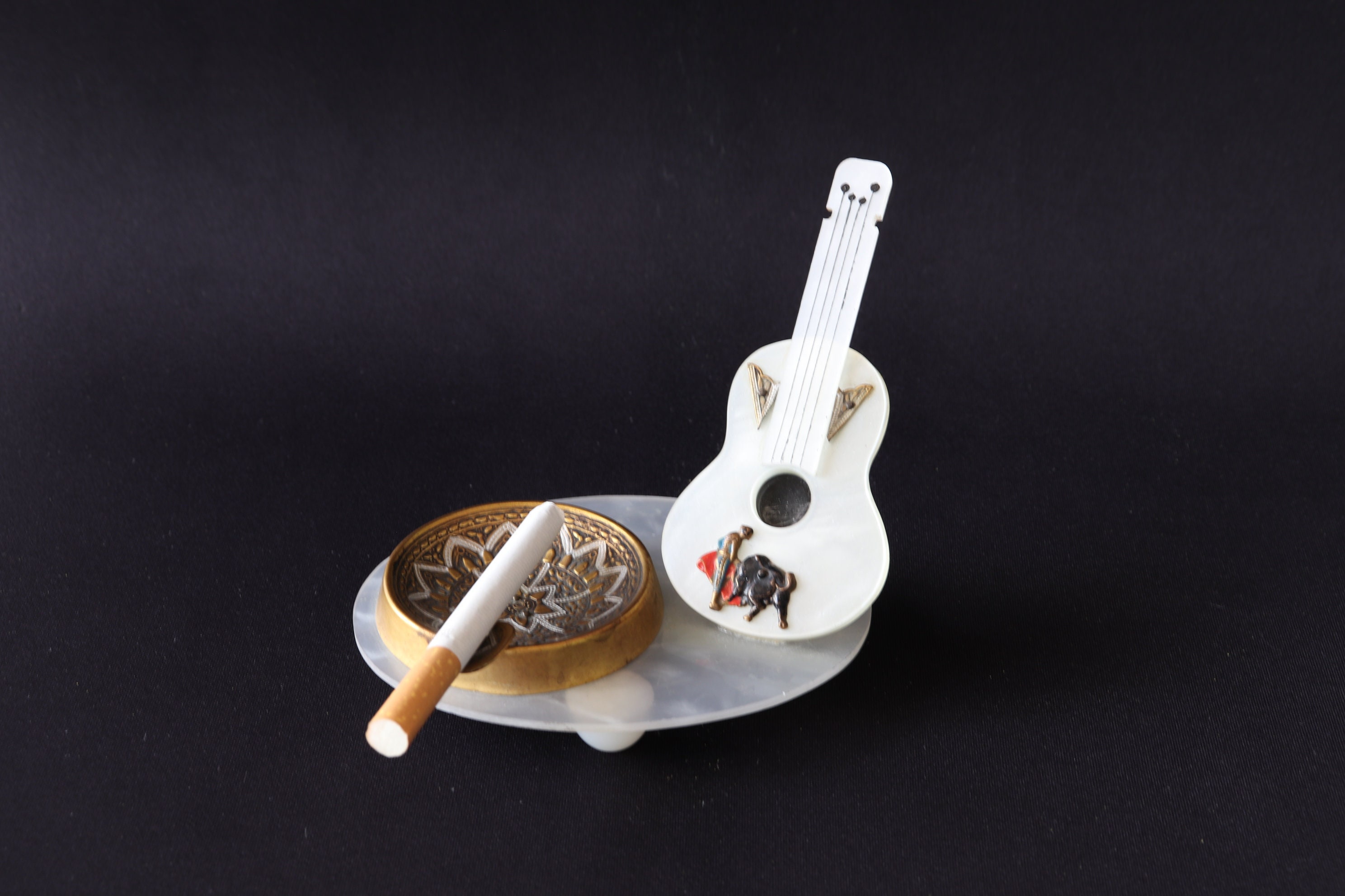 Antique Guitar Ashtray Spanish Ashtray Guitar Gifts Matador Etsy