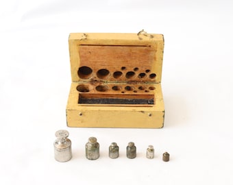 Juego de pesas de calibración, pesas de calibración antiguas, pesas de precisión, pesas de báscula, pesas pequeñas, pesas de latón, pesas métricas, regalos