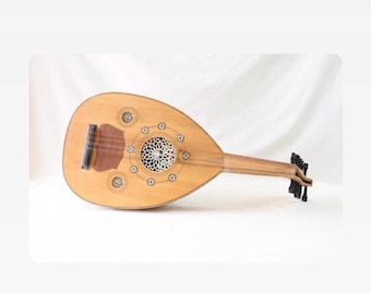 Oud antiguo hecho a mano, Oud Ali Khalifa, Oud Zeryab, Oud de madera hecho a mano, Oud profesional, Oud grande, Instrumento de oud, Instrumentos de cuerda