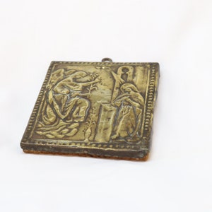 Antique Virgin Mary Icon, Byzantine Icon, Religious Icon, Religious Gifts, Christian Gifts, Orthodox, Catholic, Vintage Icon, Religious Art image 3