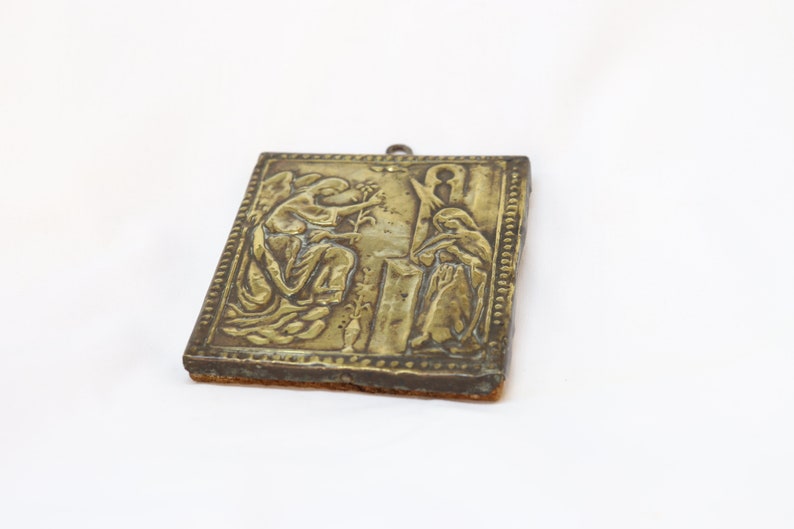 Antique Virgin Mary Icon, Byzantine Icon, Religious Icon, Religious Gifts, Christian Gifts, Orthodox, Catholic, Vintage Icon, Religious Art image 3