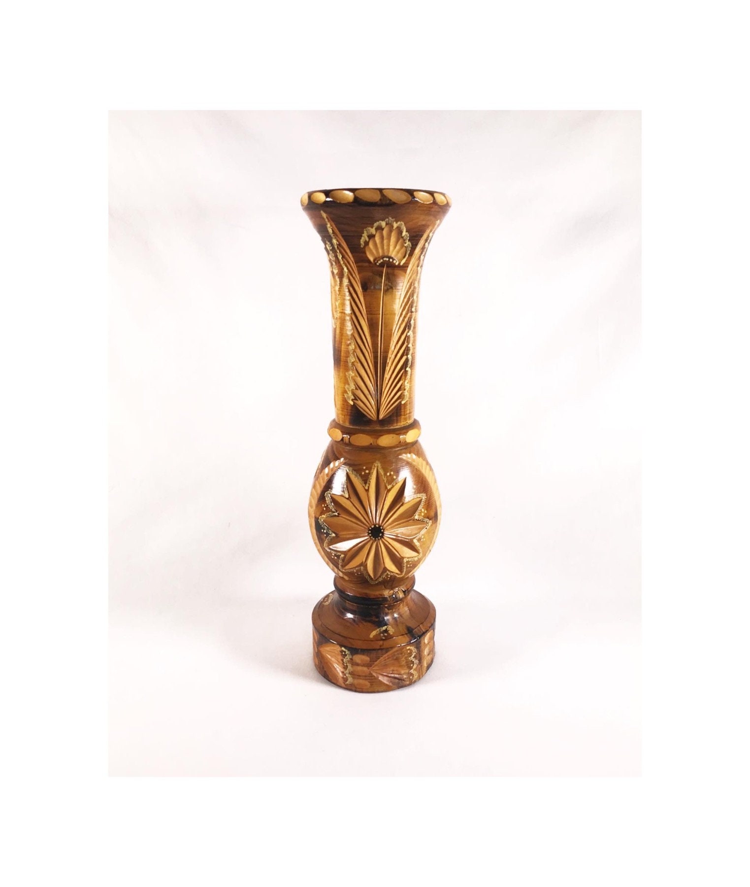 Wooden Handmade Vase, Vintage Vase Centerpiece, Decor, Farmhouse Primitive Unique Home Flower Gifts