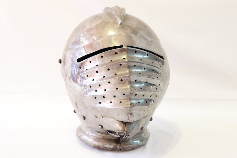 Metal Helmet Medieval Knight Helmet Gift for Him Crusader Helmet Bascinet Helmet Medieval Decor Templar Helmet Medieval Armor Helmet