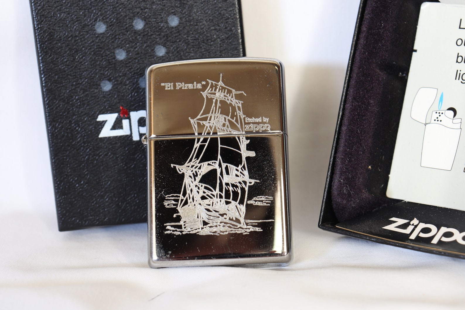 El Pirata Ship Zippo Lighter Sailing Ship Zippo Vintage Etsy UK