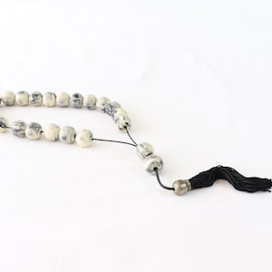 Vintage Bakelite Worry Beads, Large Worry Beads, Vintage Prayer Beads, White Bakelite Meditation Beads, Greek Komboloi, Unique Home Decor