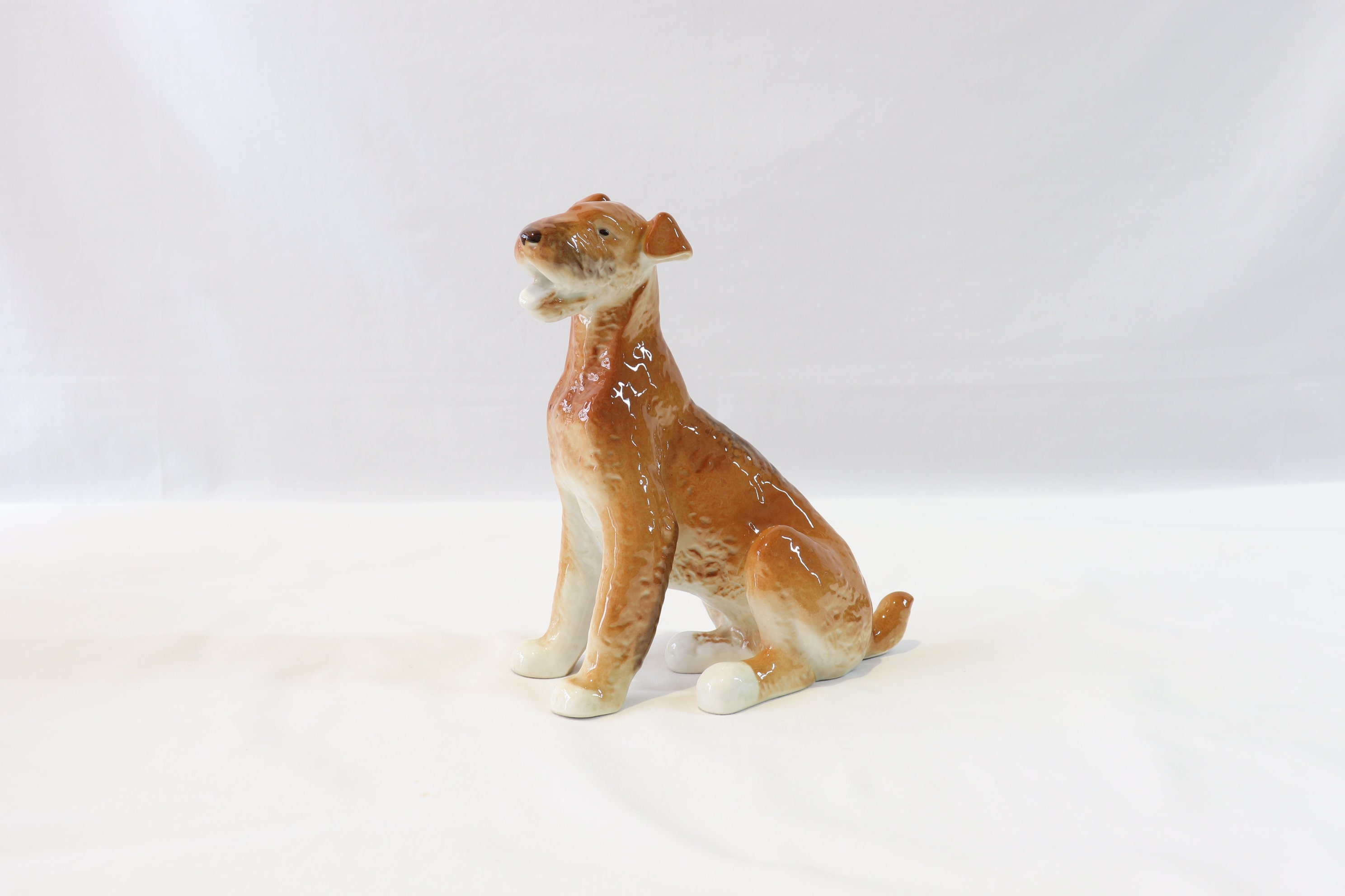 Airedale Terrier Figurine, Lomonosov Figurine, Lomonosov Porcelain