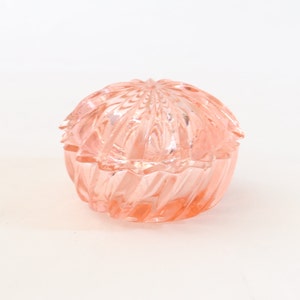 Joyero de cristal con forma de almeja, concha de cristal, joyero de concha, polvera de almeja, joyero vintage, cristal rosa, regalo