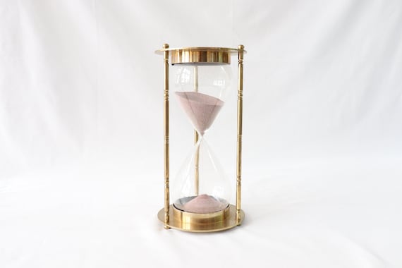 Vintage Hourglass Timer, Brass Hourglass, Vintage Sand Timer, Brass Sand Timer, Sand Clock, Sand Glass, Desk Accessory, Desk Decor Desk Gift