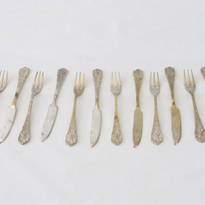 Antique Cutlery Set, Antique Silverware Set, Antique Tableware Set, Zoulovits, Silver Cutlery Set, Silver Tableware Set, Housewarming Gifts