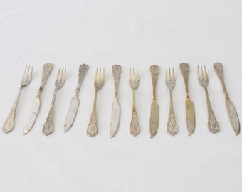 Antique Cutlery Set, Antique Silverware Set, Antique Tableware Set, Zoulovits, Silver Cutlery Set, Silver Tableware Set, Housewarming Gifts