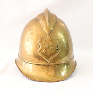 German Helmet, Firefighter Helmet, Brass Helmet, Antique Helmet, Memorabilia Helmet, Gold Helmet, Memorabilia Gifts, Military, Gift for Him