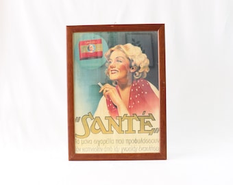 Zozo Dalmas Advertisement, Sante Cigarettes Advertisement, Zozo Dalmas Print Poster, Sante Cigarettes Poster Print, Zozo Dalmas Collectibles