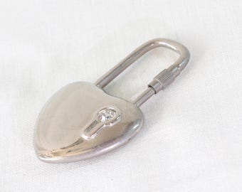 Padlock Keychain, Silver Padlock, Padlock Key Ring, Locket Charm, Locket Keychain, Locket Key Ring, Stainless Steel, Anniversary Gift