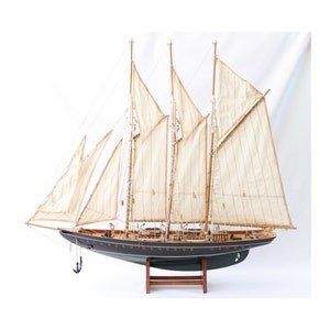 Atlantic Yacht Model, Schooner Ship Model, Wooden Ship Model, Handmade Ship, Sailing Ship, Sailing Gifts, Nautical Decor, Maritime Gifts