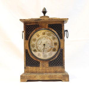 Vintage Table Clock, Wooden Table Clock, Desktop Clock, Fireplace Clock, Unique Clock, Farmhouse Decor, Unique Home Decor, Clock Decor, Gift image 2