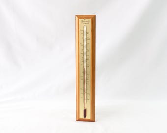 Vintage Thermometer, Wooden Thermometer, Wall Thermometer, Weather Instruments, French Thermometer, Wall Gifts, Office Gifts, Gift for Him